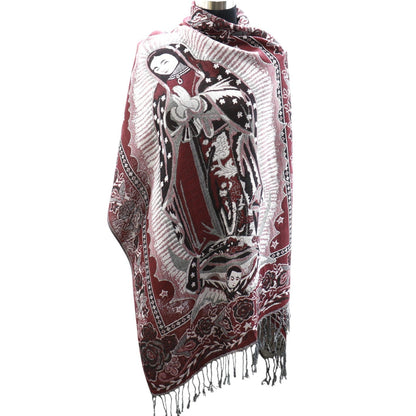Metallic Pashmina Our Lady of Guadalupe SCF3719-28 (12PC)