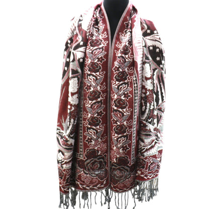 Metallic Pashmina Our Lady of Guadalupe SCF3719-28. (12PC)