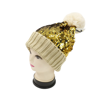 Pom Pom Sequin Beanie HA3715-1 (3PC)