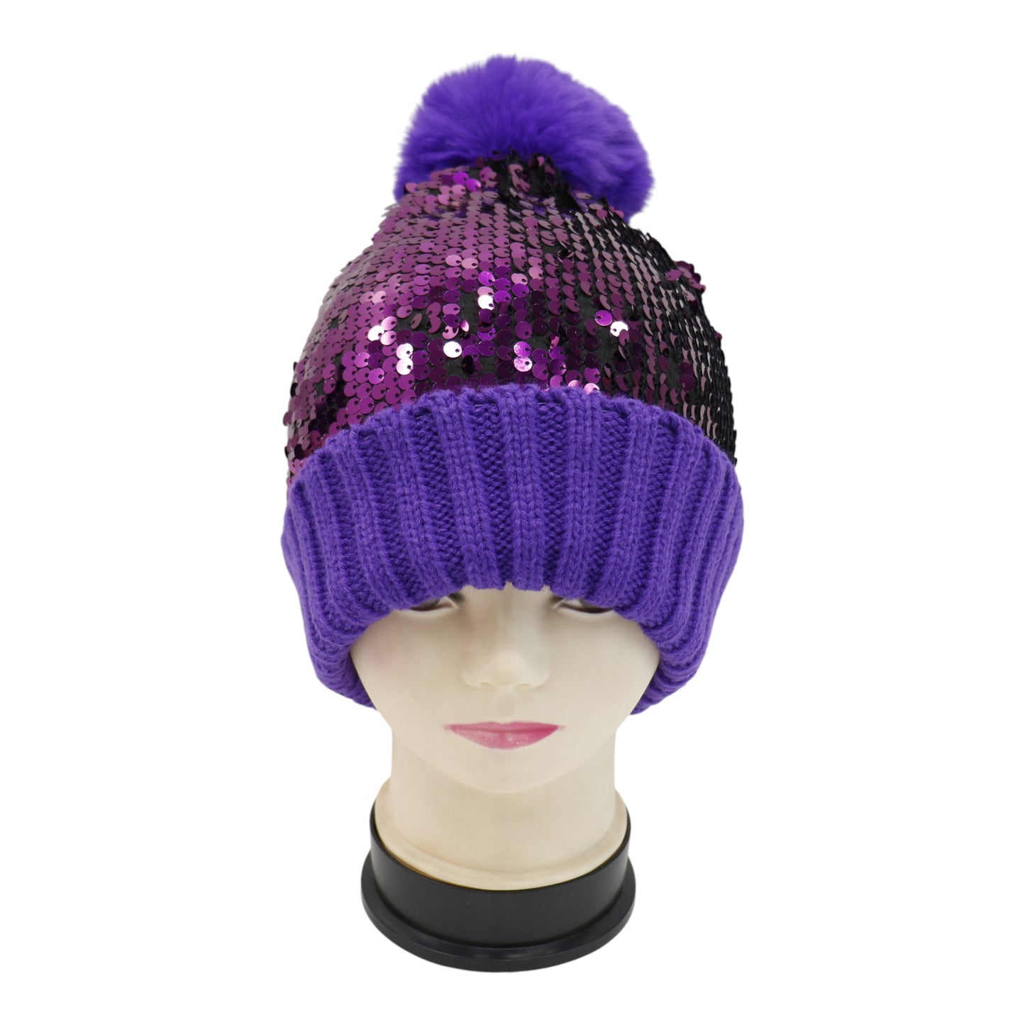 Pom Pom Sequin Beanie HA3715-1 (3PC)