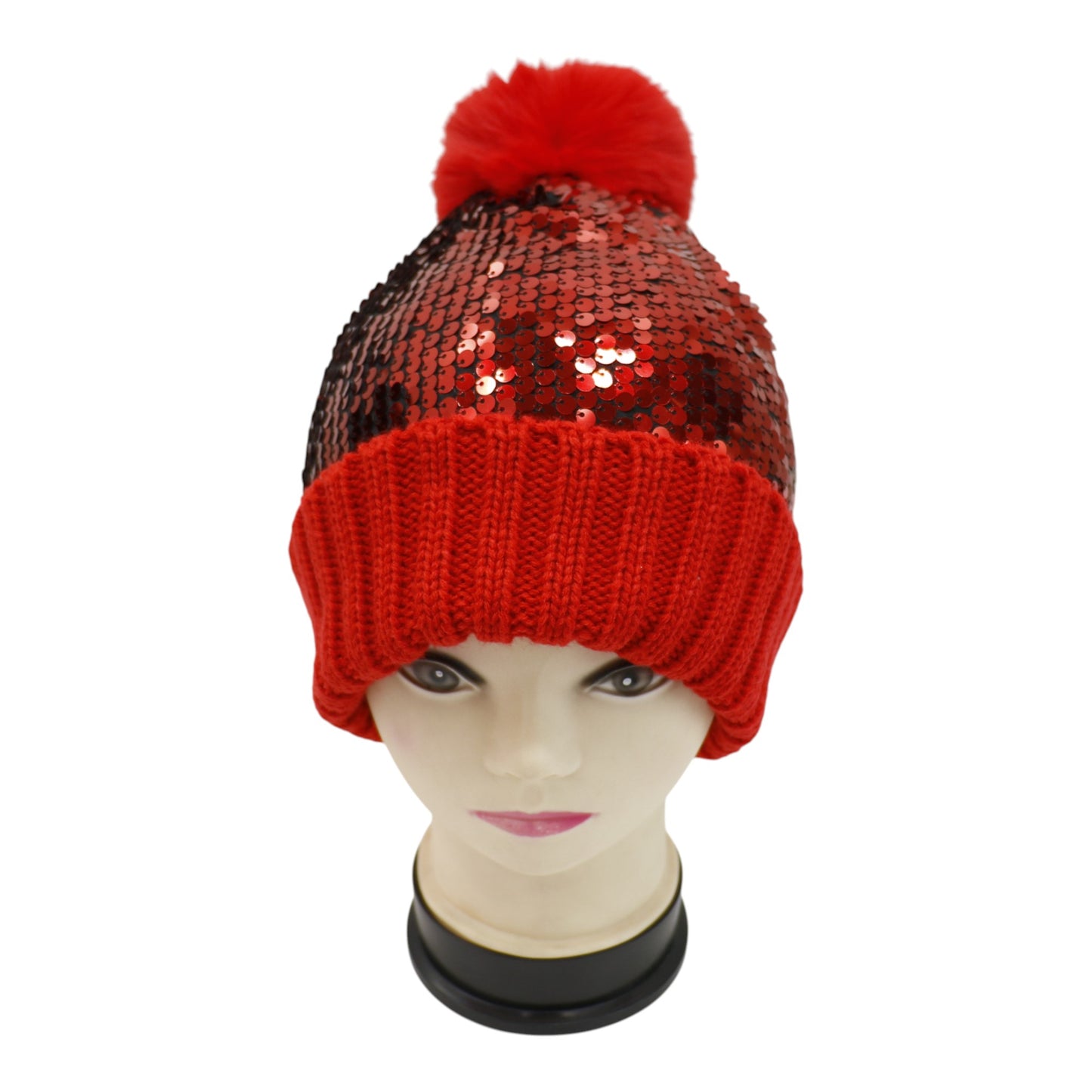 Pom Pom Sequin Beanie HA3715-1 (3PC)