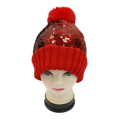 Pom Pom Sequin Beanie HA3715-1 (3PC)