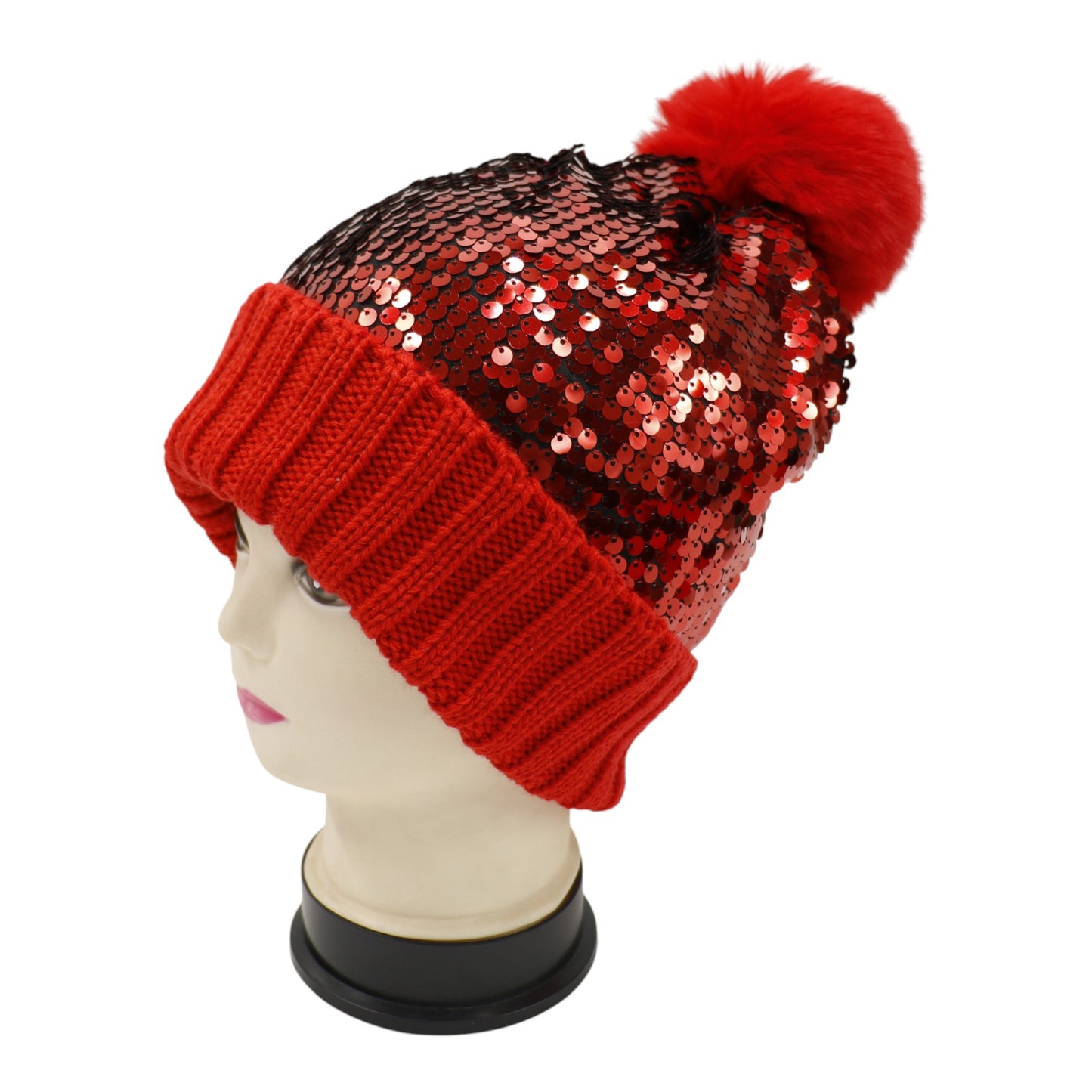 Pom Pom Sequin Beanie HA3715-1 (3PC)