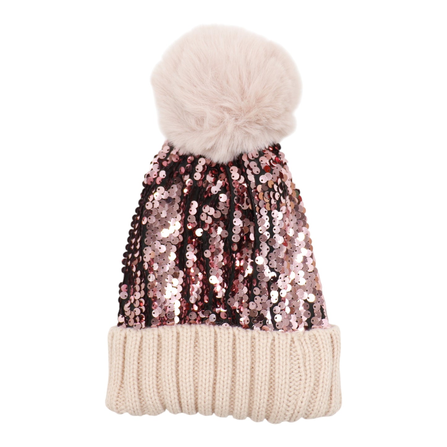 Pom Pom Sequin Beanie HA3715-1 (3PC)