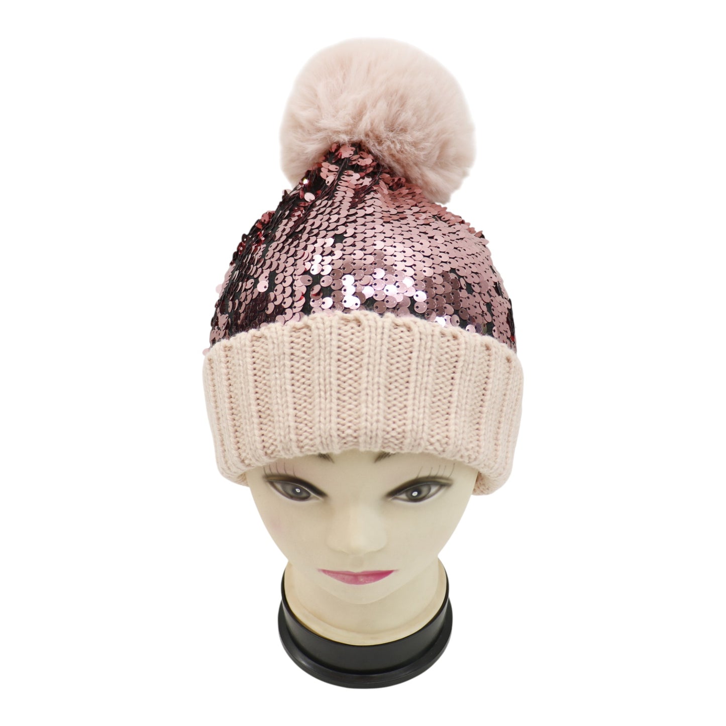 Pom Pom Sequin Beanie HA3715-1 (3PC)
