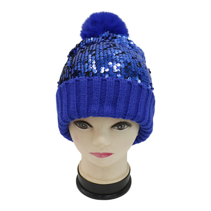 Pom Pom Sequin Beanie HA3715-1 (3PC)