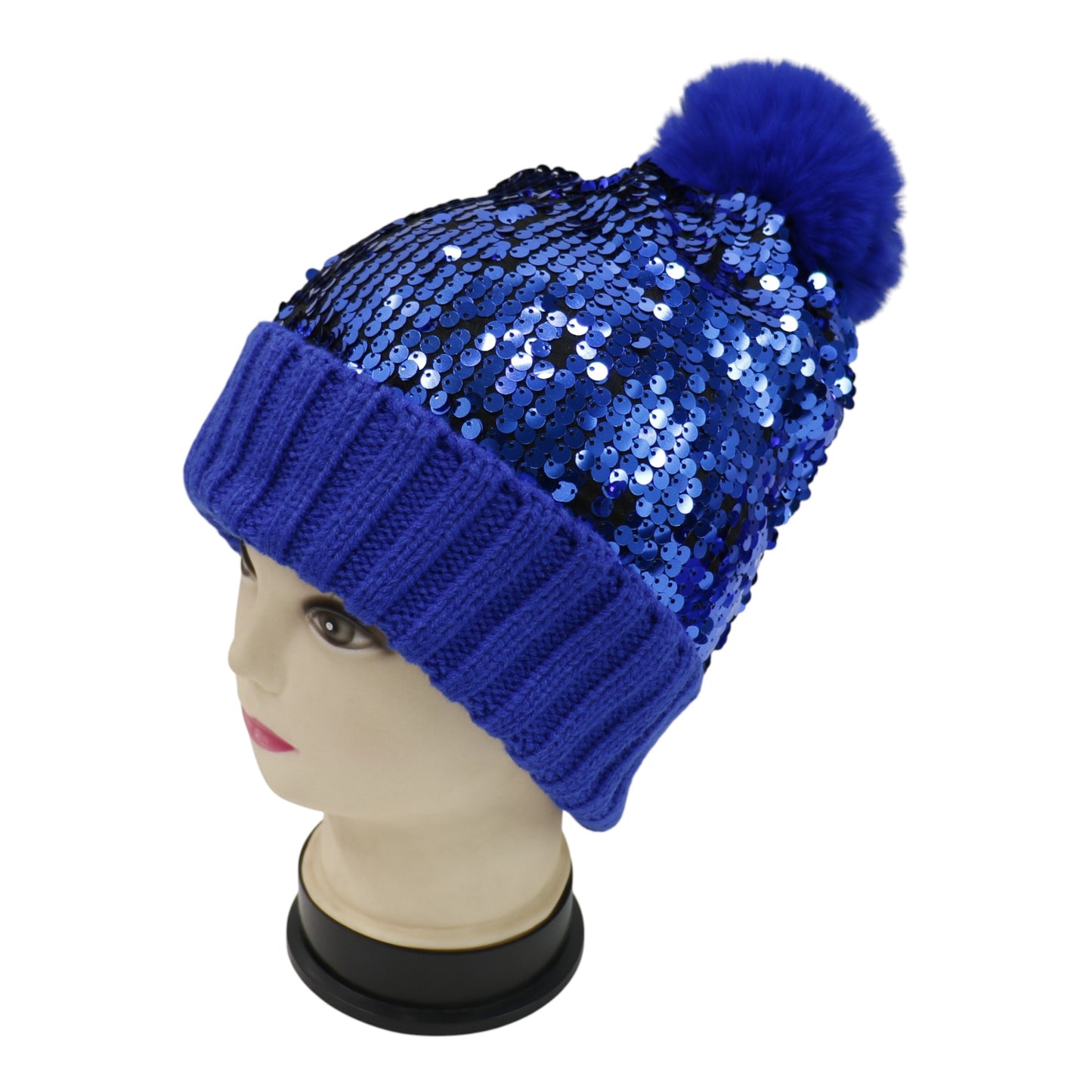 Pom Pom Sequin Beanie HA3715-1 (3PC)