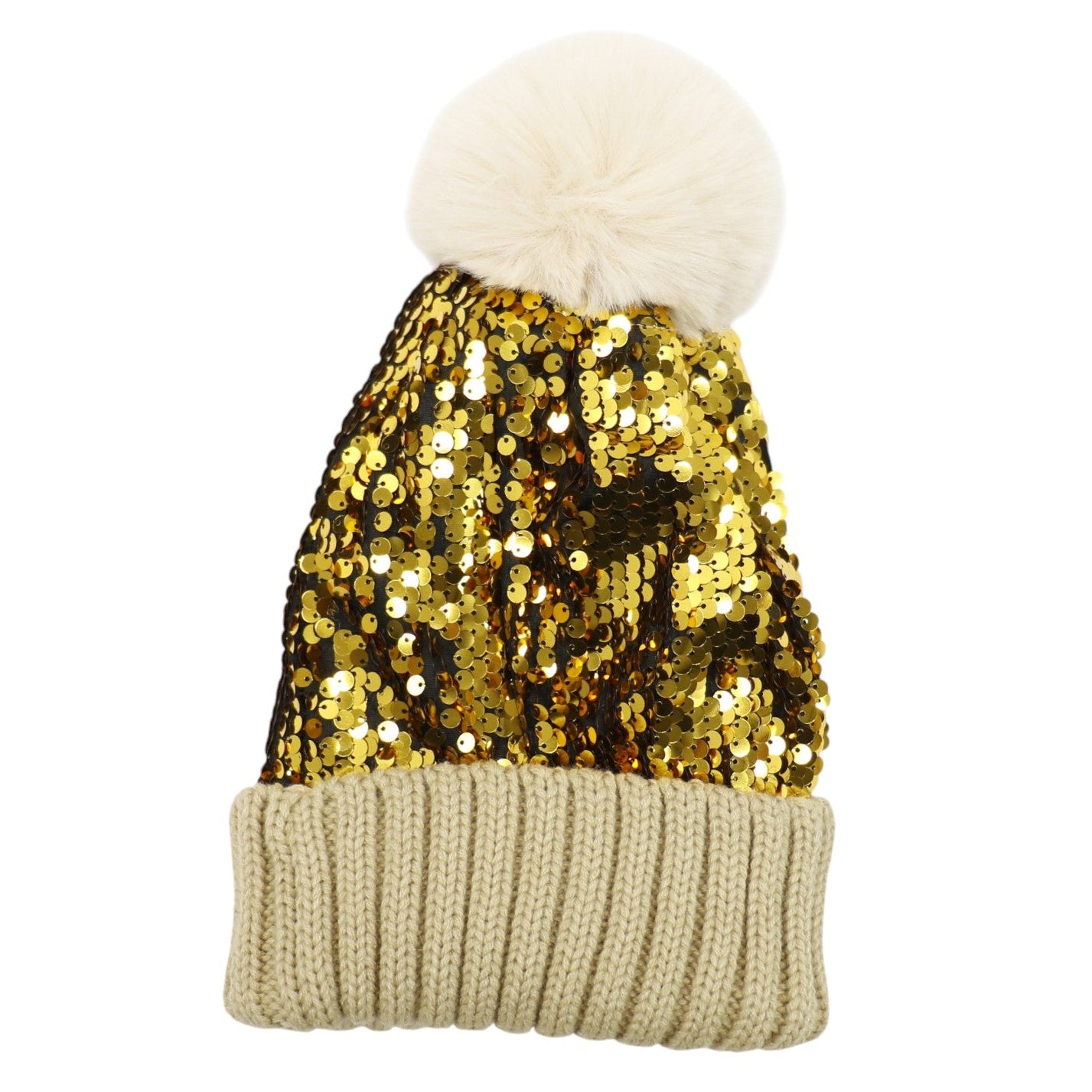 Pom Pom Sequin Beanie HA3715-1 (3PC)