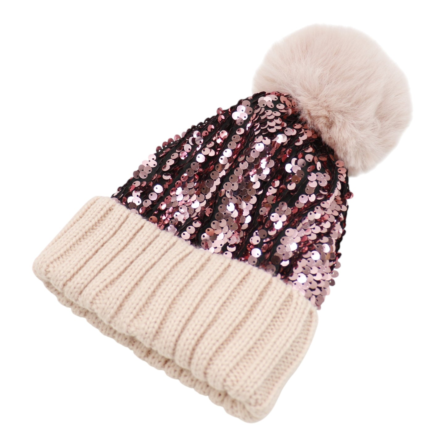 Pom Pom Sequin Beanie HA3715-1 (3PC)