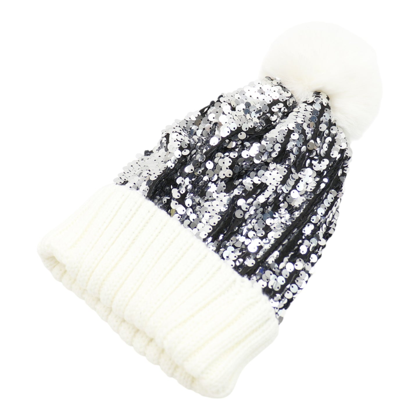 Pom Pom Sequin Beanie HA3715-1 (3PC)