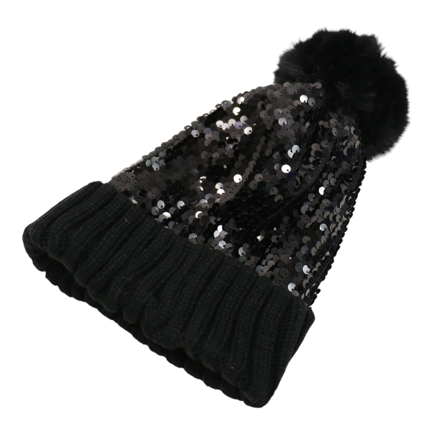 Pom Pom Sequin Beanie HA3715-1. (3PC)