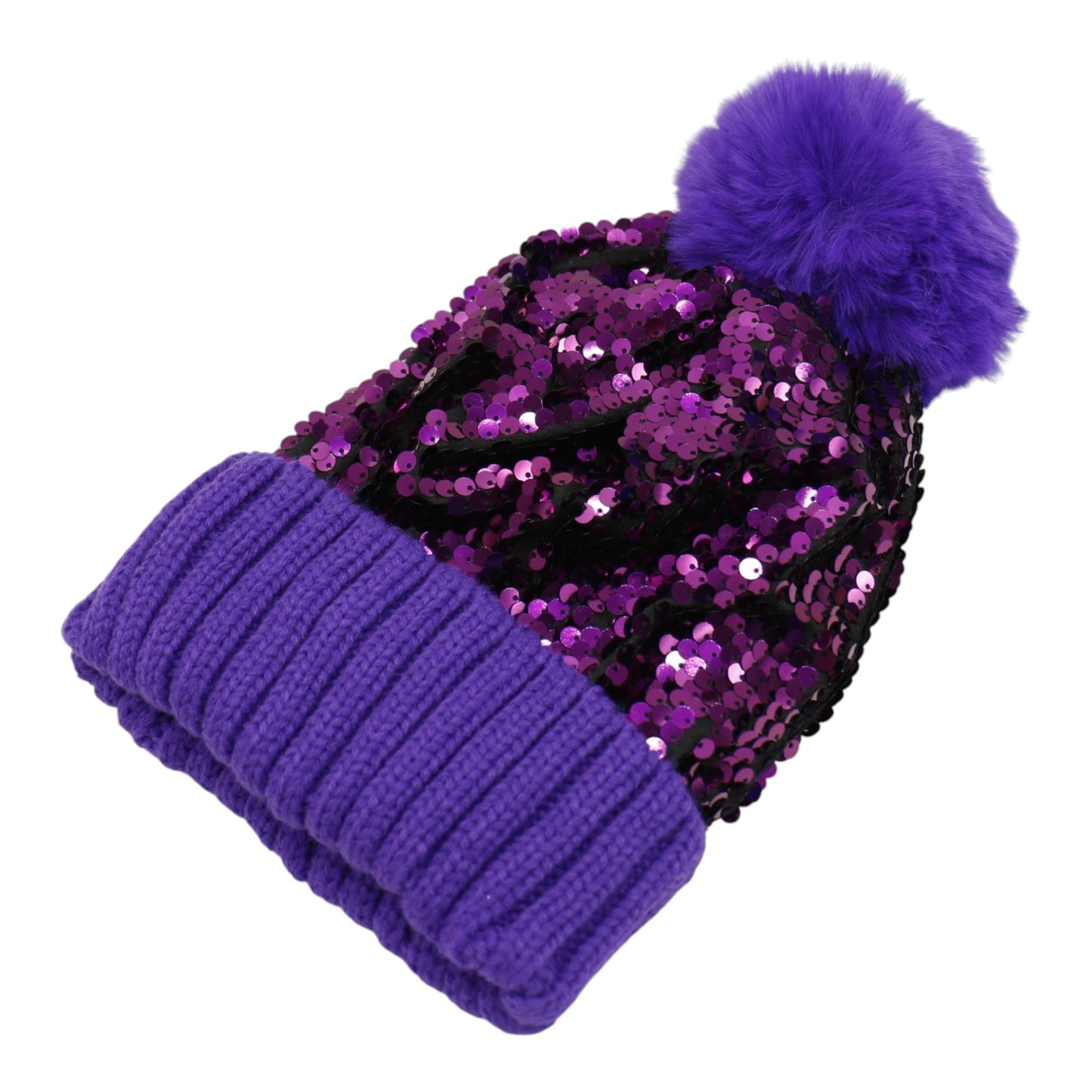 Pom Pom Sequin Beanie HA3715-1 (3PC)