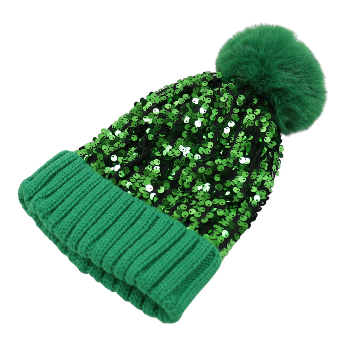 Pom Pom Sequin Beanie HA3715-1 (3PC)