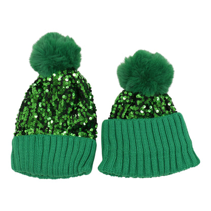 Pom Pom Sequin Beanie HA3715-1. (3PC)