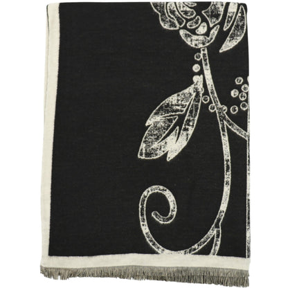 Cashmere Feel Winter Rose Pattern Reversible Scarf SCF5726-45(12PC)