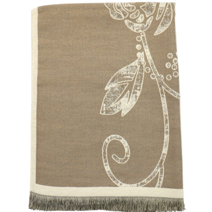 Cashmere Feel Winter Rose Pattern Reversible Scarf SCF5726-45(12PC)