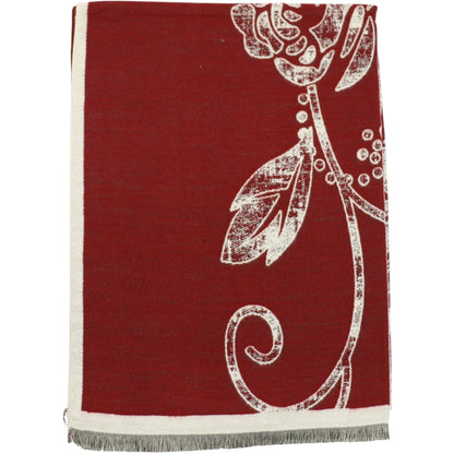 Cashmere Feel Winter Rose Pattern Reversible Scarf SCF5726-45(12PC)