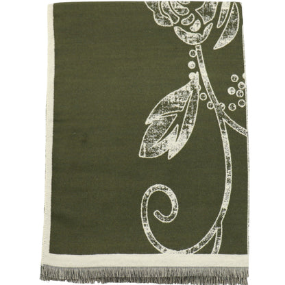 Cashmere Feel Winter Rose Pattern Reversible Scarf SCF5726-45(12PC)