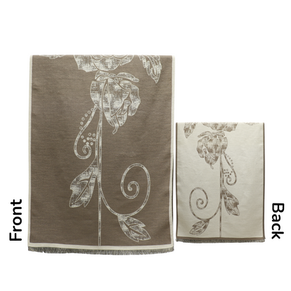 Cashmere Feel Winter Rose Pattern Reversible Scarf SCF5726-45(12PC)