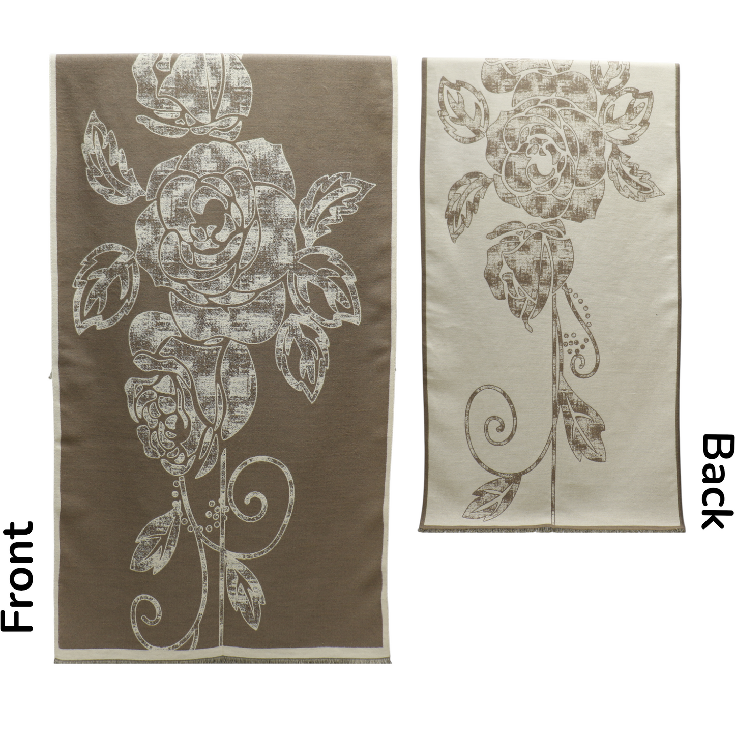 Cashmere Feel Winter Rose Pattern Reversible Scarf SCF5726-45(12PC)