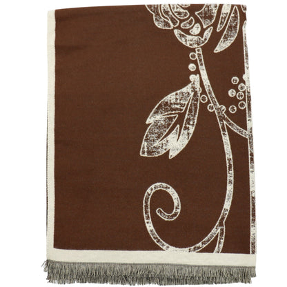 Cashmere Feel Winter Rose Pattern Reversible Scarf SCF5726-45(12PC)