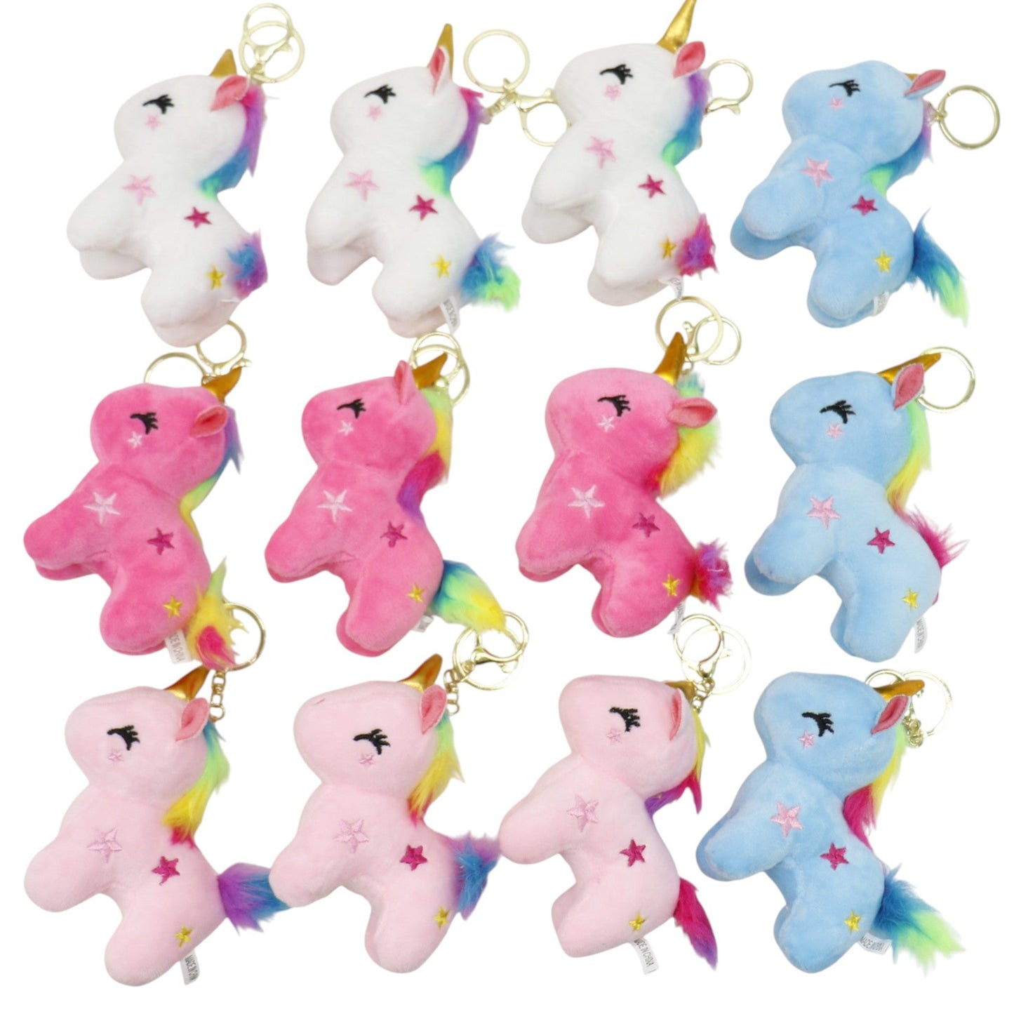 Unicorn With Star Embroidery Keychain JK5921-13 (12PC)