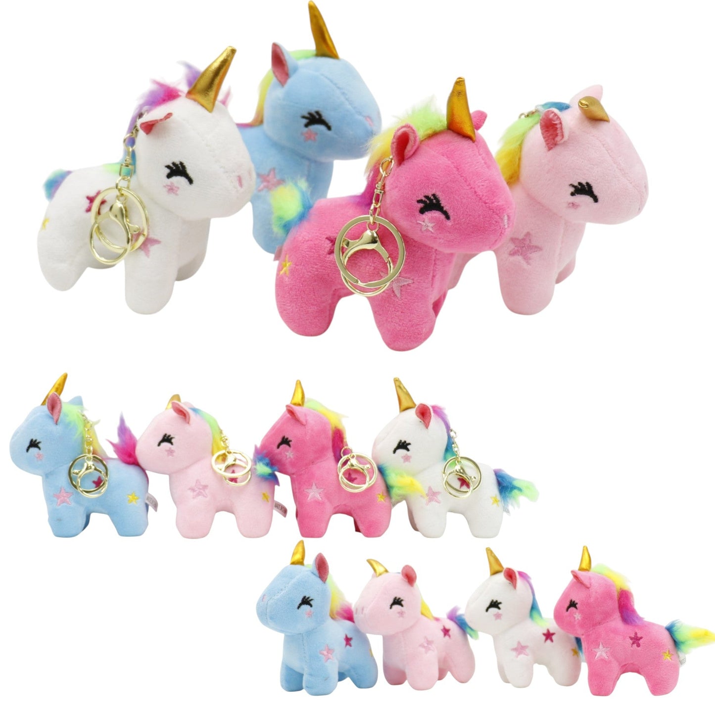Unicorn With Star Embroidery Keychain JK5921-13 (12PC)