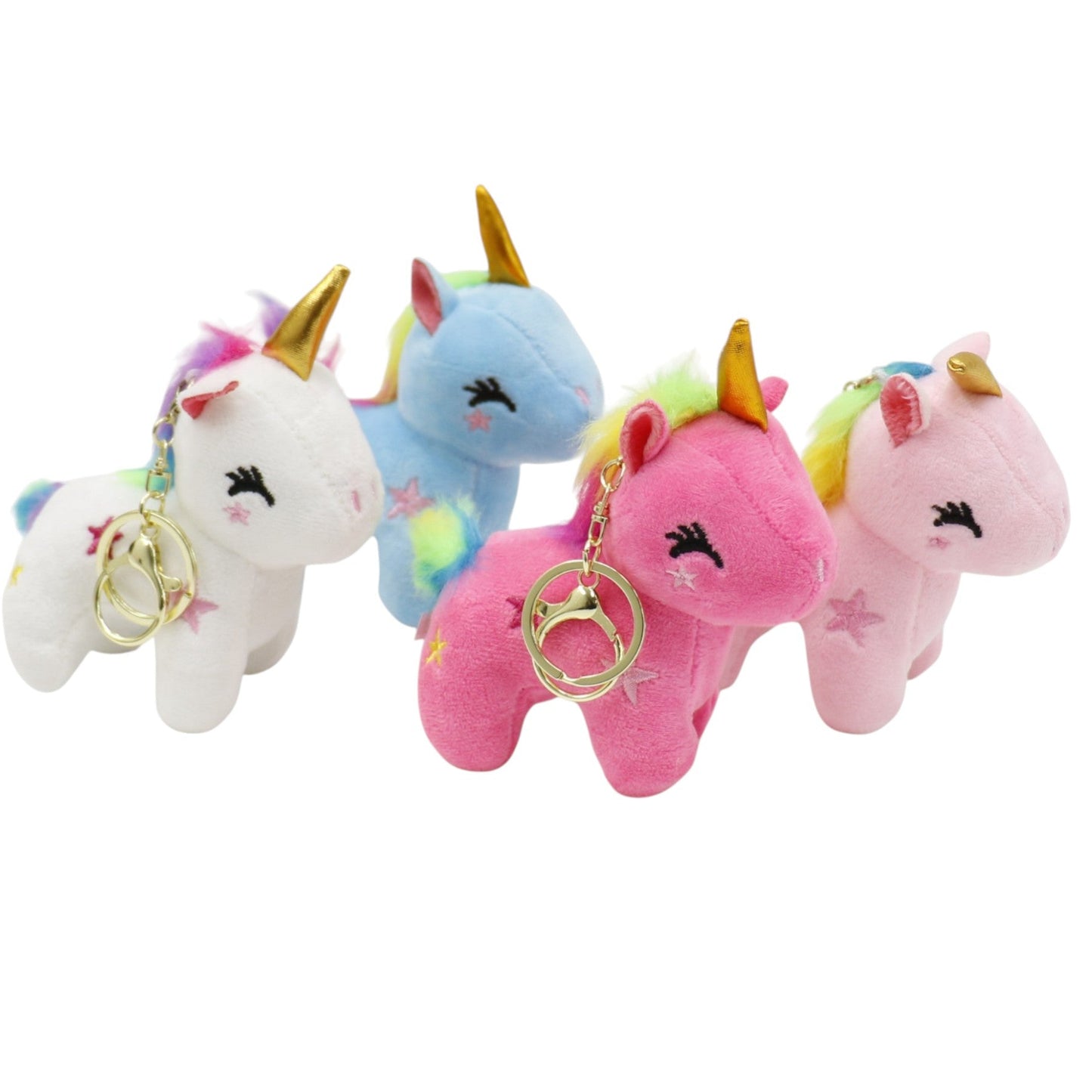 Unicorn With Star Embroidery Keychain JK5921-13 (12PC)