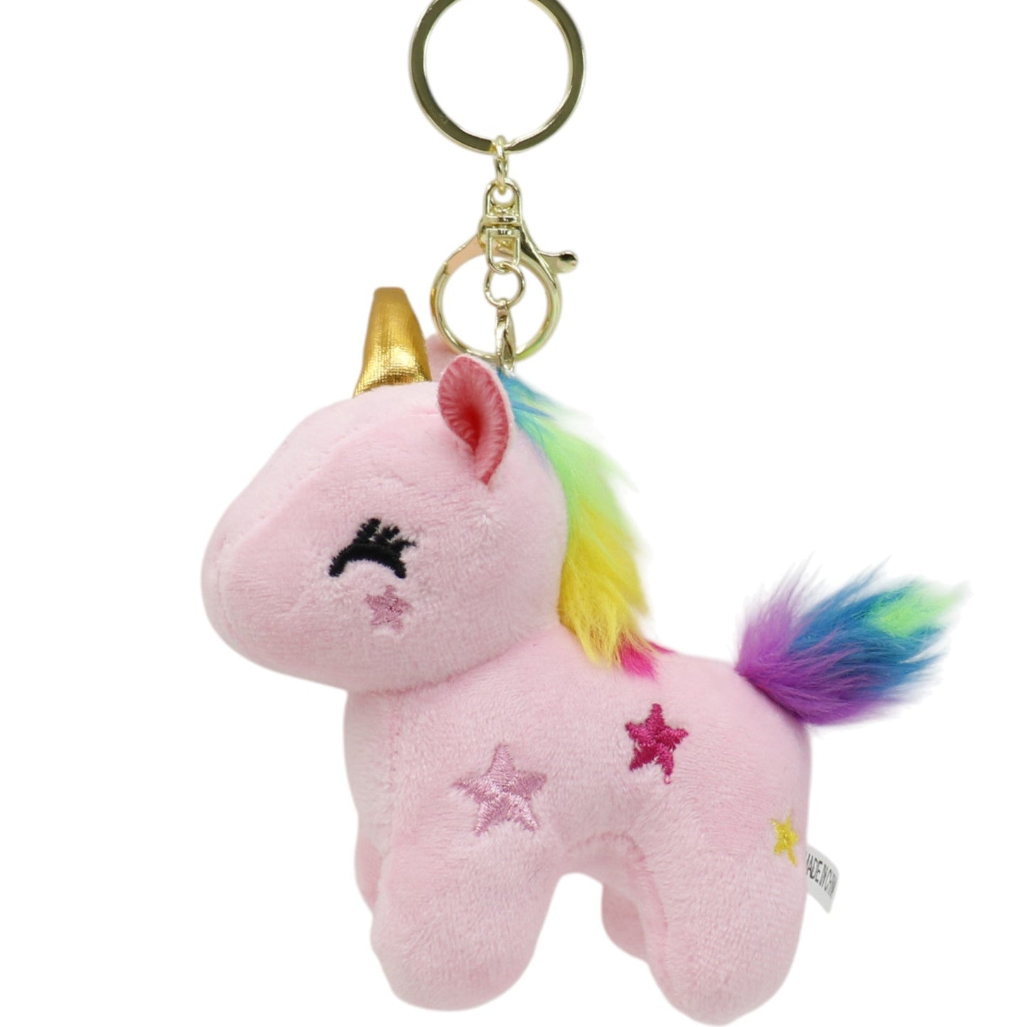 Unicorn With Star Embroidery Keychain JK5921-13 (12PC)