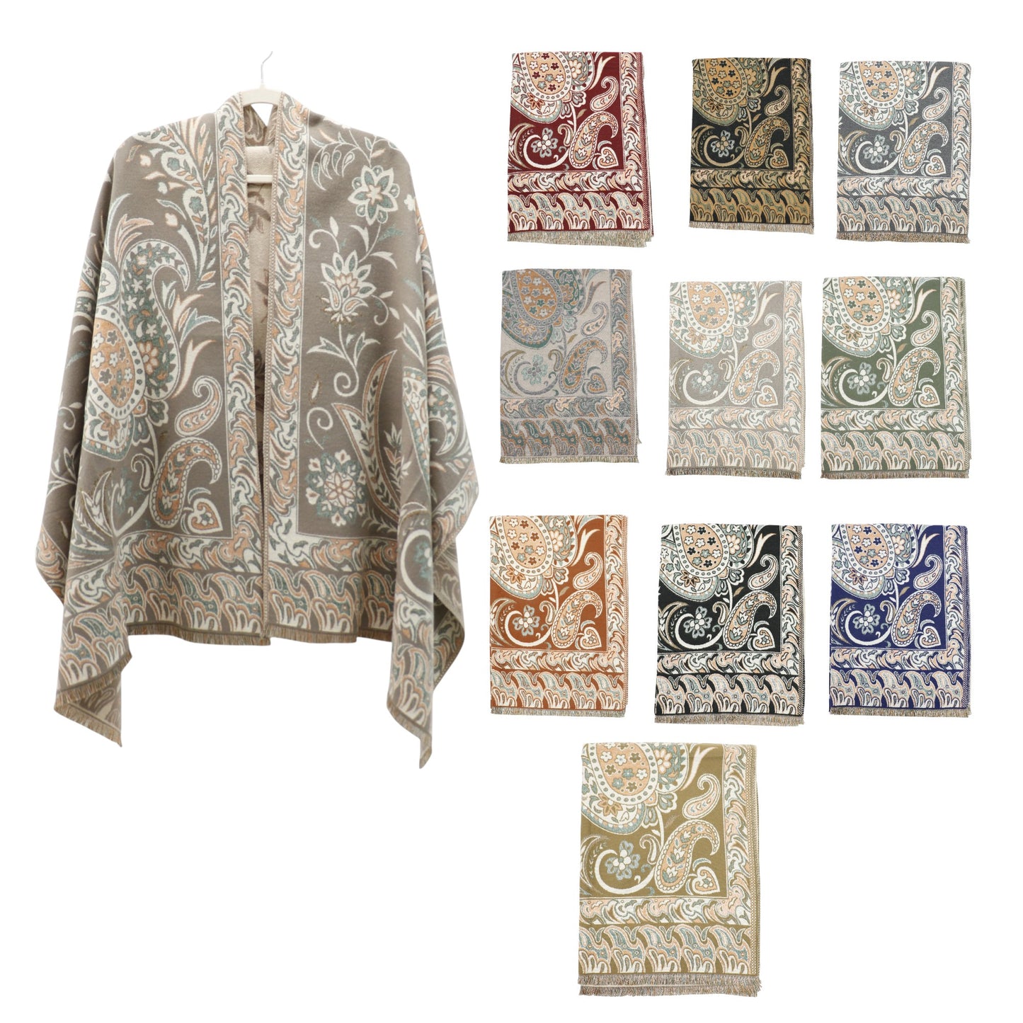 Cashmere Feel Floral Paisley Scarves SCF5726-51 (12PC)