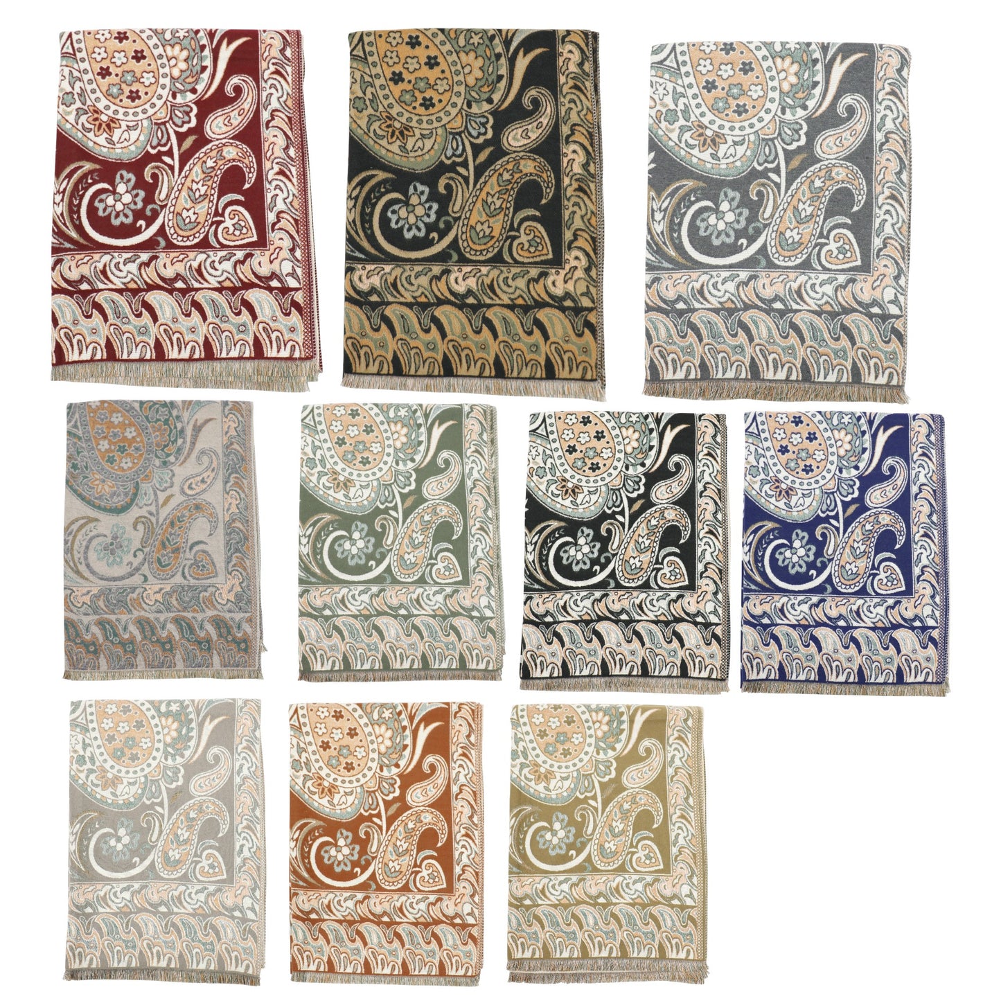 Cashmere Feel Floral Paisley Scarves SCF5726-51 (12PC)