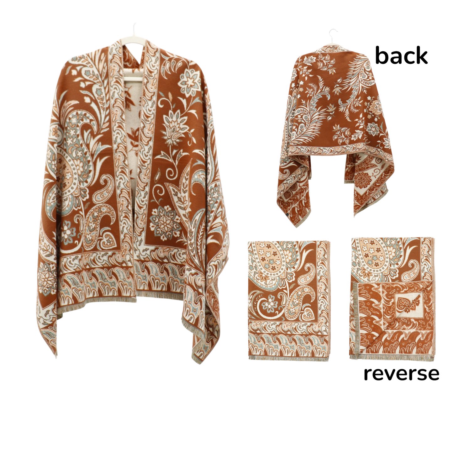 Cashmere Feel Floral Paisley Scarves SCF5726-51 (12PC)