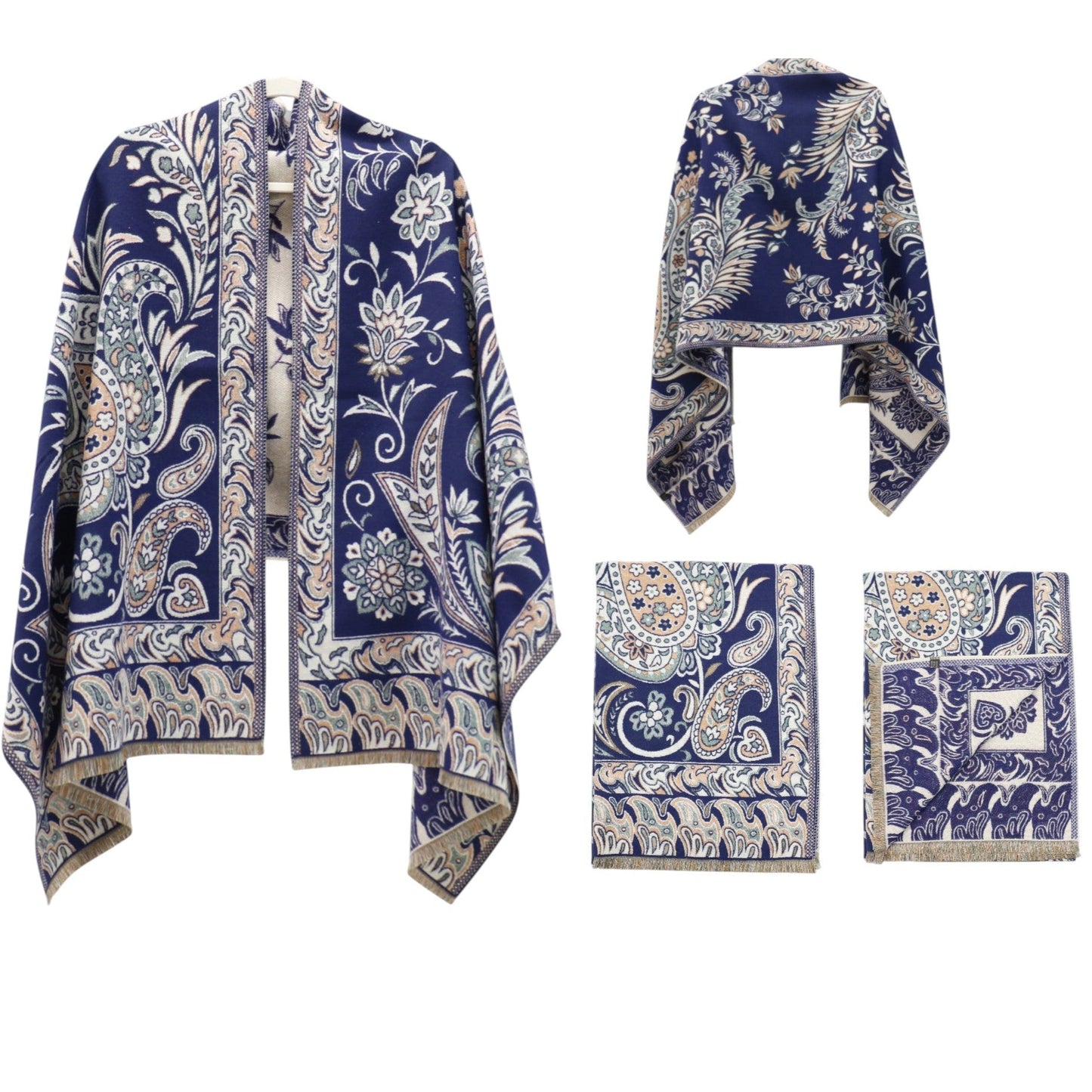 Cashmere Feel Winter Reversible Paisley Scarves SCF5726-51 (12PC)