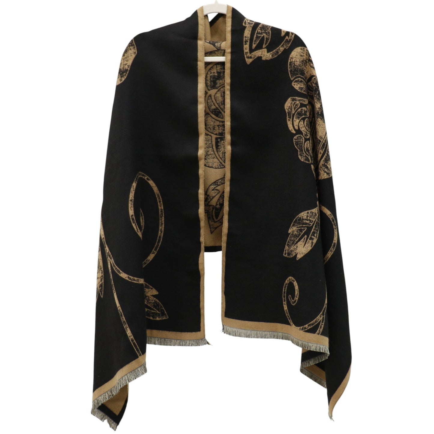 Cashmere Feel Winter Rose Pattern Reversible Scarf SCF5726-45(12PC)