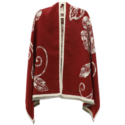 Cashmere Feel Winter Rose Pattern Reversible Scarf SCF5726-45(12PC)