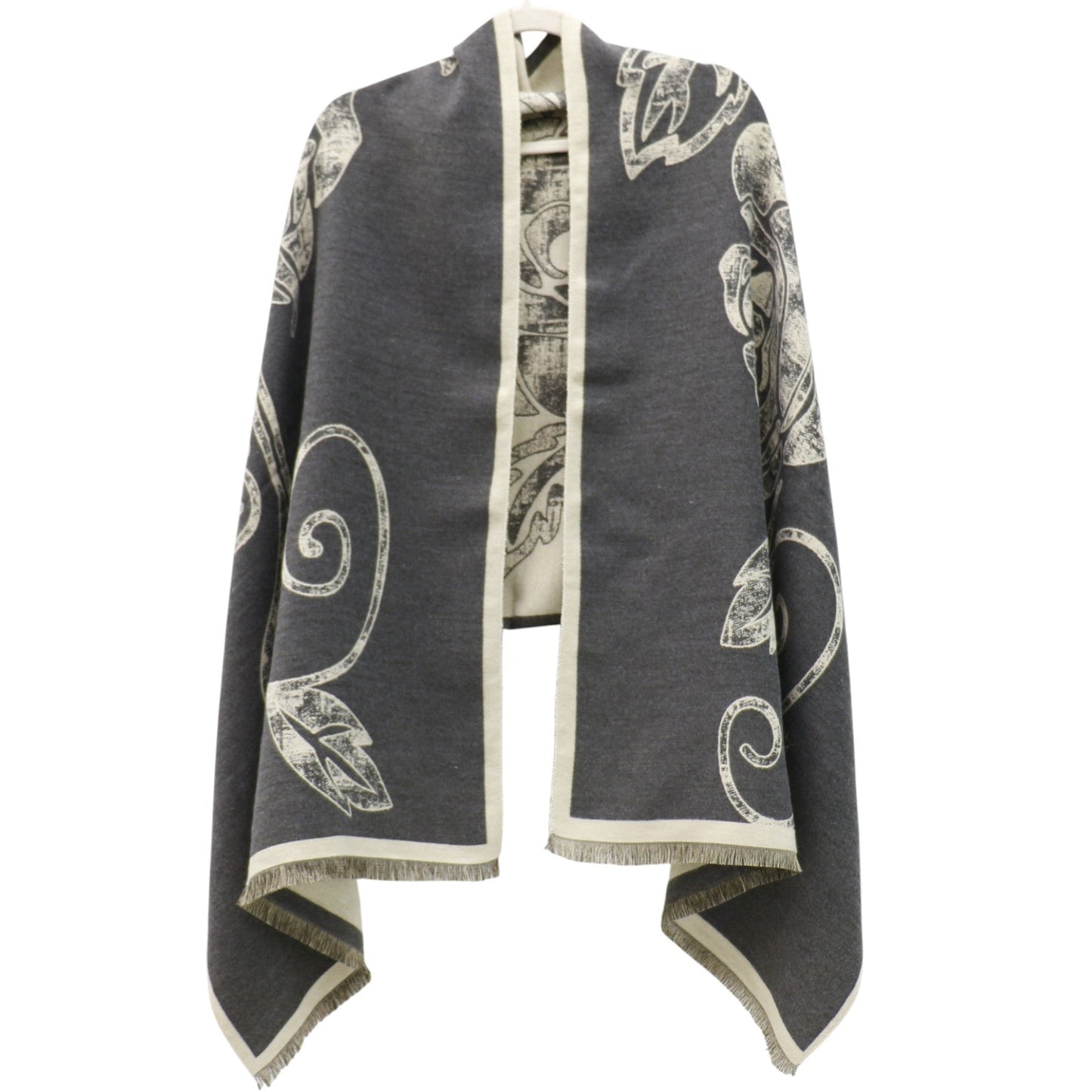 Cashmere Feel Winter Rose Pattern Reversible Scarf SCF5726-45(12PC)