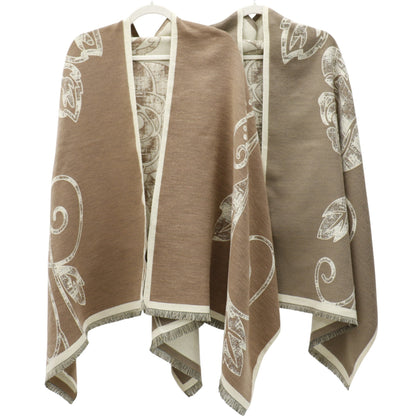 Cashmere Feel Winter Rose Pattern Reversible Scarf SCF5726-45(12PC)