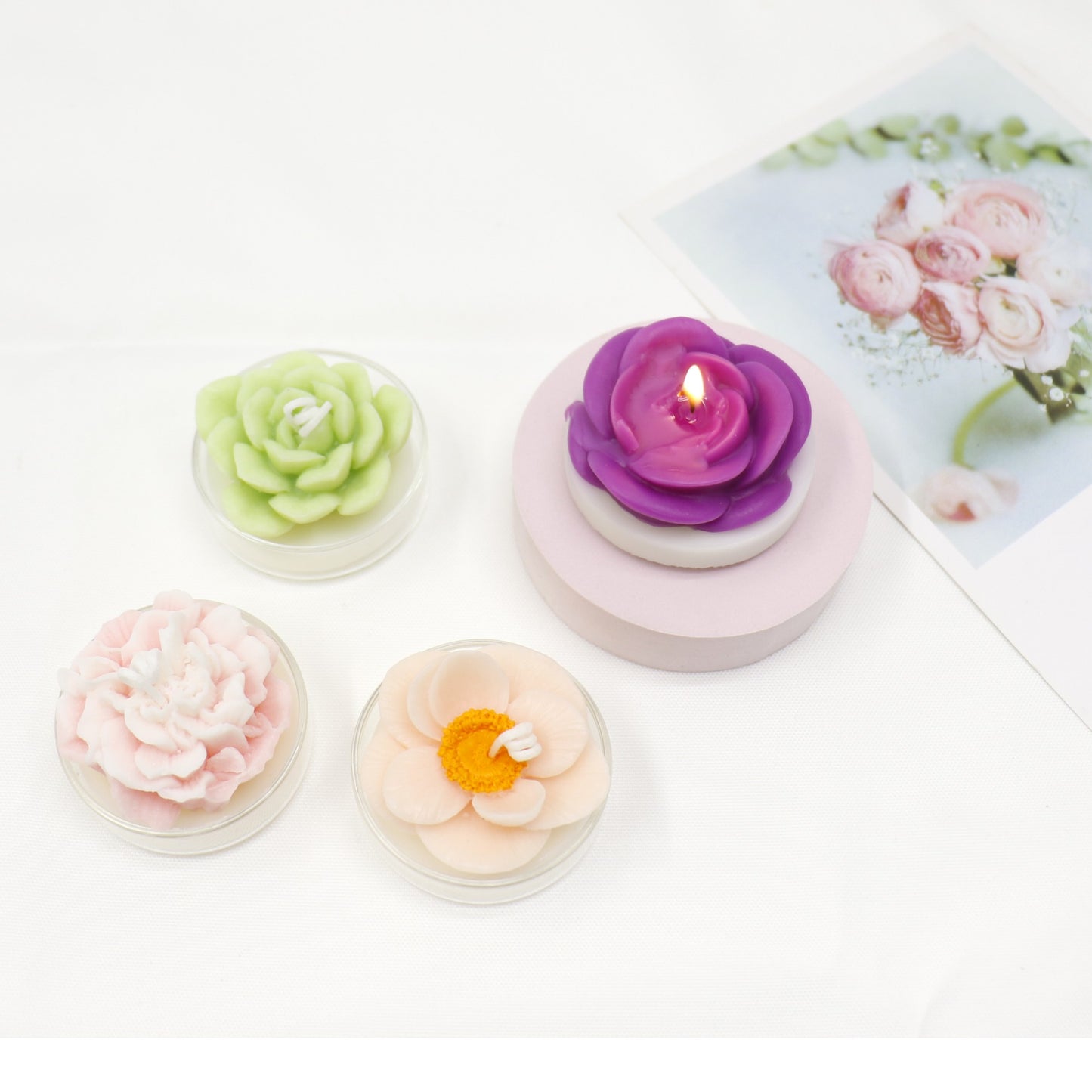 Flower Shape Scented Candle SS41106-23. (12PC)