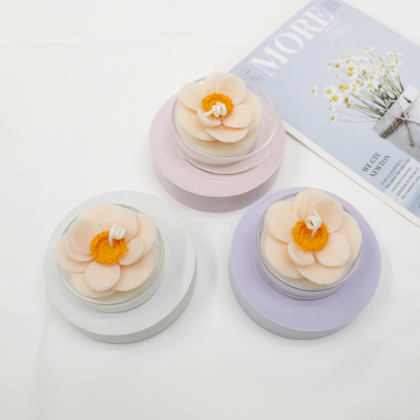 Flower Shape Scented Candle SS41106-23. (12PC)