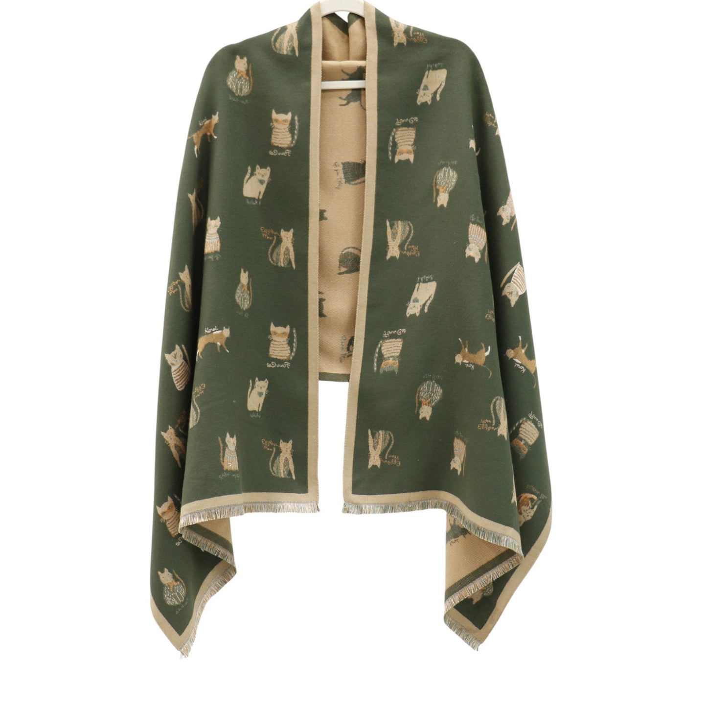 Cashmere Feel Winter Reversible Classic Cat Style  Scarves SCF1230-36(12PC)