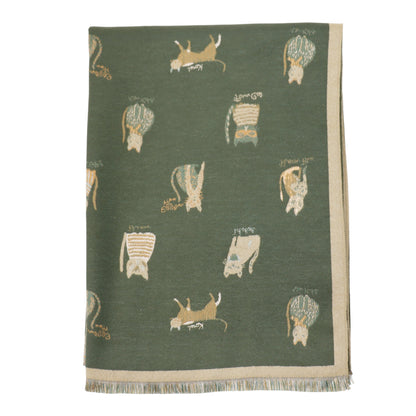 Cashmere Feel Winter Reversible Classic Cat Style  Scarves SCF1230-36(12PC)