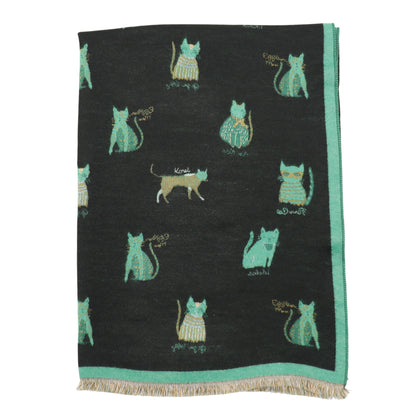 Cashmere Feel Winter Reversible Classic Cat Style  Scarves SCF1230-36(12PC)