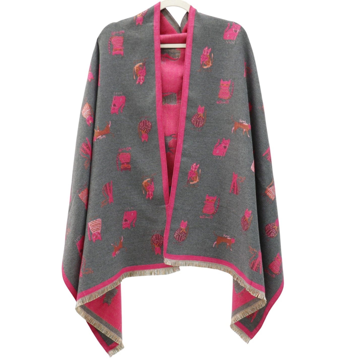 Cashmere Feel Winter Reversible Classic Cat Style  Scarves SCF1230-36(12PC)