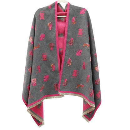 Cashmere Feel Winter Reversible Classic Cat Style  Scarves SCF1230-36(12PC)