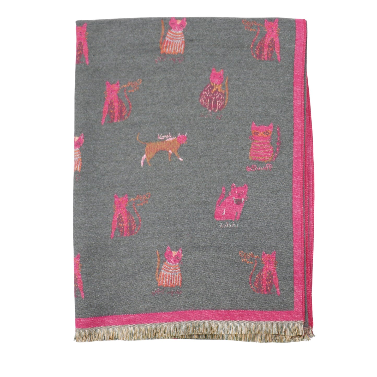 Cashmere Feel Winter Reversible Classic Cat Style  Scarves SCF1230-36(12PC)