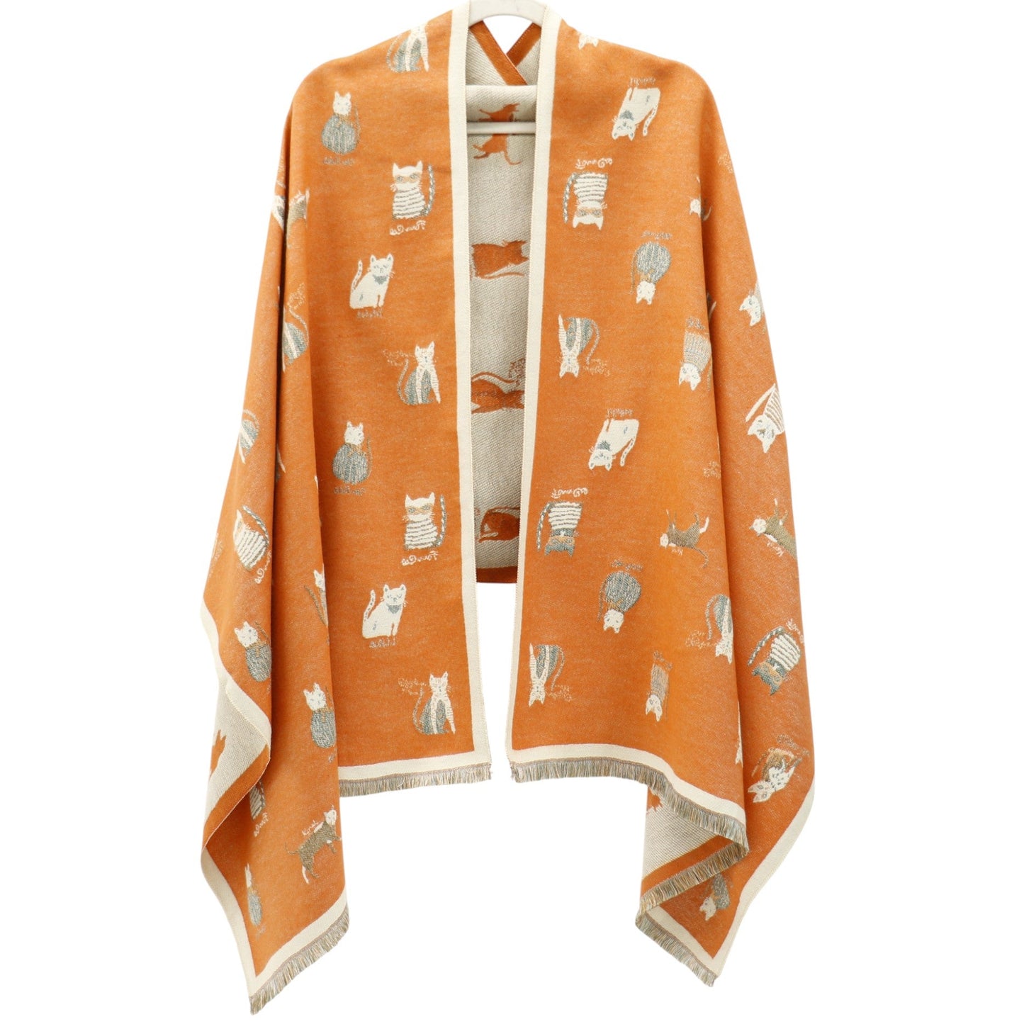 Cashmere Feel Winter Reversible Classic Cat Style  Scarves SCF1230-36(12PC)