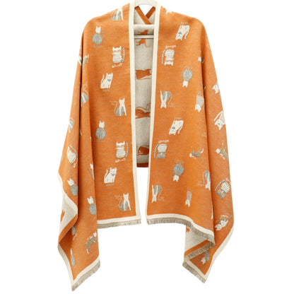 Cashmere Feel Winter Reversible Classic Cat Style  Scarves SCF1230-36(12PC)