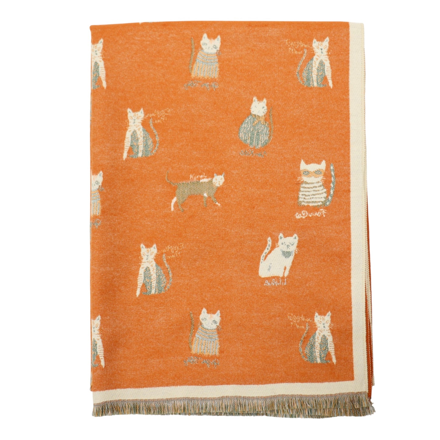 Cashmere Feel Winter Reversible Classic Cat Style  Scarves SCF1230-36(12PC)