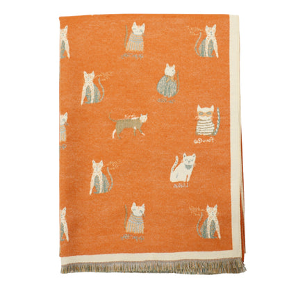 Cashmere Feel Winter Reversible Classic Cat Style  Scarves SCF1230-36(12PC)