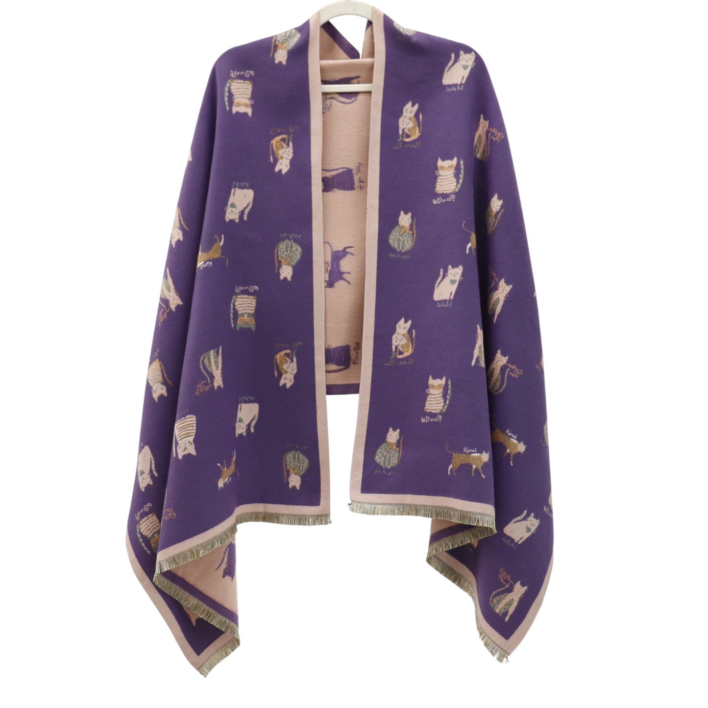 Cashmere Feel Winter Reversible Classic Cat Style  Scarves SCF1230-36(12PC)